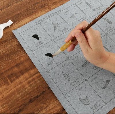 毛筆初學水書法【NF625】可重複使用歐體筆劃毛筆字帖水寫布套裝入門成人初學者中楷書法練習     共七張水寫布+毛筆+