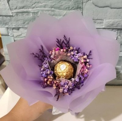 【單顆金莎-紫色】乾燥花 金莎花束 永生花 生日 情人節 母親節 畢業禮物 送禮 擺飾 婚禮小物