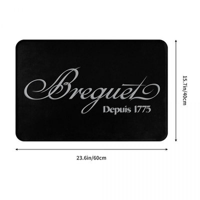 Breguet Logo (2) 浴室法蘭絨地墊 廁所衛生間防滑腳墊 門口吸水速乾進門地毯