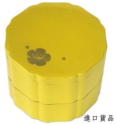 現貨日式黃色花造型雙層便當盒 和風定食洋食餐盒二層野餐露營壽司盒餐廳居家節慶便當箱可開發票
