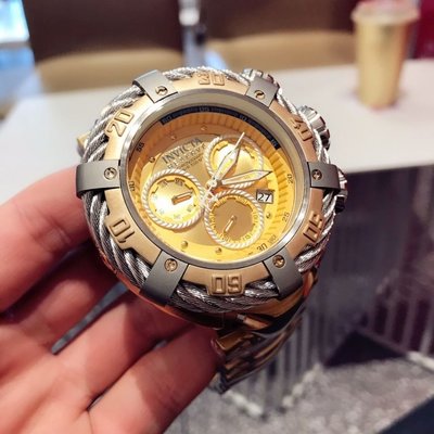 現貨#現貨 Invicta 新款因維克塔手錶男錶歐美風男士復古大錶盤多功能石英錶機械感簡約
