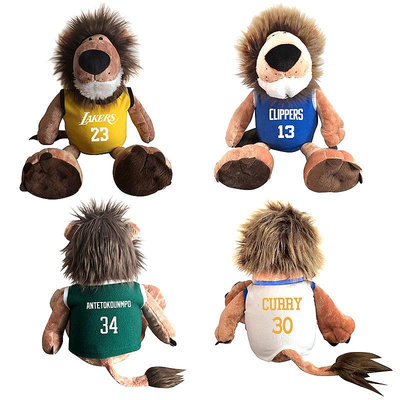 NBA科比詹姆斯庫里字母哥杜蘭特約基奇公仔吉祥物獅子毛絨玩具~推薦推薦