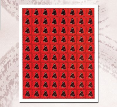 (7 _ 7)~北韓郵票---2013年---猴年---金猴-- 80 枚大版張--雕刻版--朝鮮票--外拍--少見精品