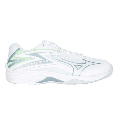 MIZUNO THUNDER BLADE Z 女羽球鞋-訓練 美津濃 V1GC237035 白綠銀尺寸:25