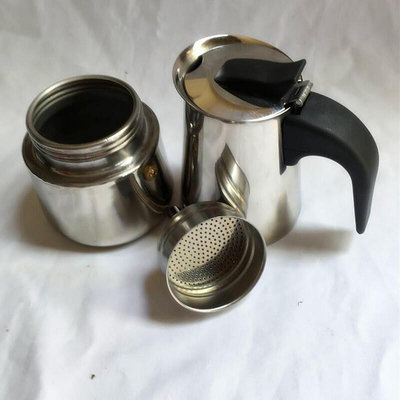 現貨 :不銹鋼咖啡壺意式摩卡壺煮咖啡機可電磁爐送膠圈濾紙買一發二