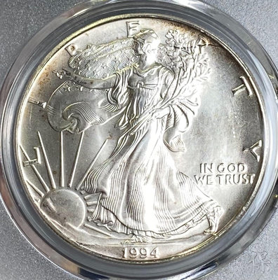保粹MS67美國自由女神銀幣，1994年，特別年份，發行量極