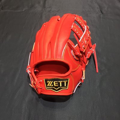棒球世界全新20年ZETT日本皮硬式棒壘手套特價日本紅色十字12.吋