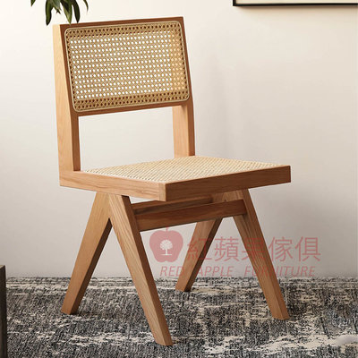 [紅蘋果傢俱] 實木家具 梣木系列 MTC820B 藤編餐椅 實木椅 藤編實木餐椅 實木餐椅 餐椅