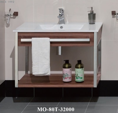 《優亞衛浴精品》CORINS柯林斯陶瓷薄邊盆柚木實木浴櫃 MO-80