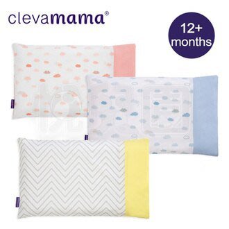 ClevaMama ClevaFoam® 護頭型幼童枕-12m+專用枕套(雲朵紅/雲朵藍/菱紋黃)【不含枕芯】
