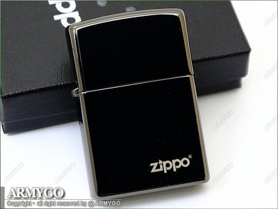 【ARMYGO】ZIPPO原廠打火機-No.24756ZL (黑酷炫冰) 特殊微薄防刮塗層鏡亮面