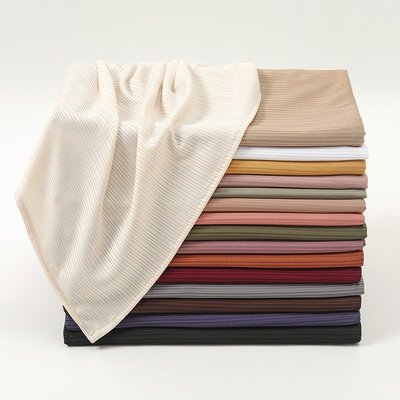 絲巾新款針織螺紋棉面料女士單色條紋圍巾 馬來印尼包頭巾  YW186