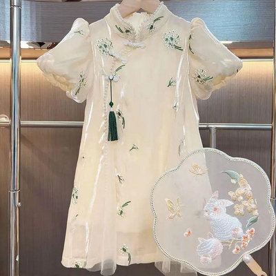 女童旗袍 夏季兒童洋裝 女寶寶中國漢服兒童唐裝洋裝潮