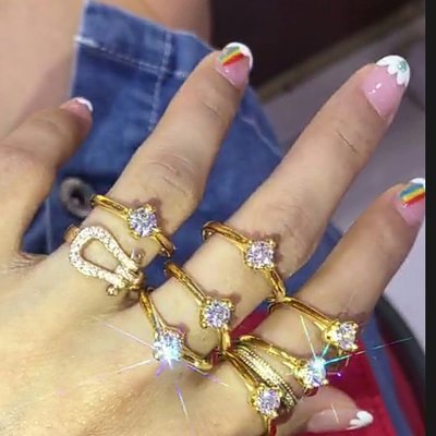 情人節禮物告白最佳首選 3D硬金 黃金潘朵拉 施華洛世奇水晶 經典 戒指