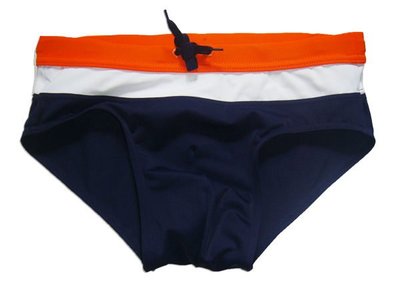 A-PO小舖 H&M 三角泳褲 深藍白橘色 Ｓ號 國外進口 全新品 特價 990