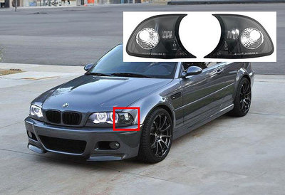 《※台灣之光※》全新BMW E46 01 02年改款後2門2D雙門黑底角燈組 方向燈 M3
