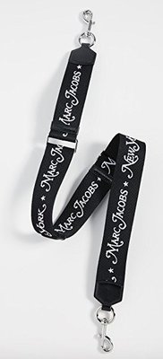 【超低優惠分享價】Marc Jacobs 黑底白色Logo字母 銀釦 肩背帶 寬背帶 斜背帶 相機包背帶