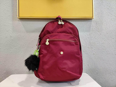 kipling KI5427 質感絲滑系列 紅色 後背包 後面可插桿 預購