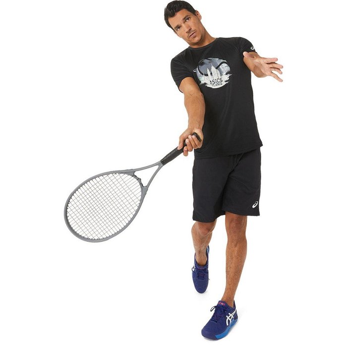 【曼森體育】ASICS 亞瑟士 短袖上衣 男款 網球 運動短袖 紐約城市 透氣排汗