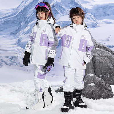 兒童滑雪服套裝男童女童滑雪衣褲冬季防風保暖單板雙板滑雪服兒童
