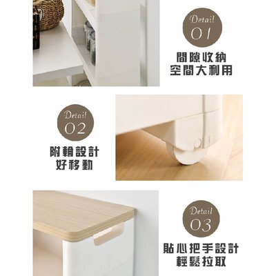 不可超取【ikloo】日系四層移動式收納架BCF60/細縫車/置物架/收納/廚房