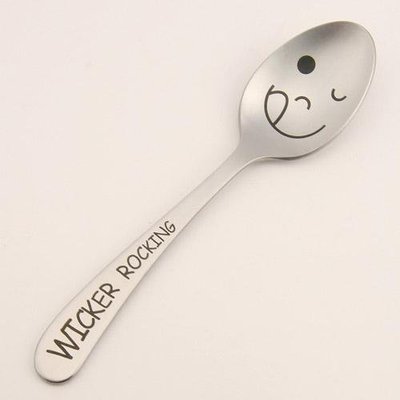 【BC小舖】日本製 WICKER ROCKING 不銹鋼微笑曲線湯匙 16.5cm
