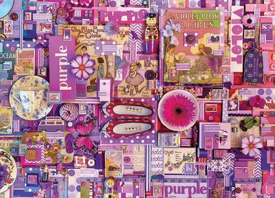 Puzzle Life加拿大進口Cobble Hill成人拼圖彩虹 紫色1000片減壓玩具