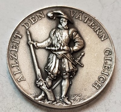 瑞士銀章 1896 Jubilaeumsschiessen Aarau Silver Medal.