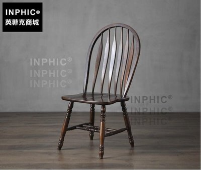 INPHIC-歐美復古橡木實木餐椅 劍背椅法式書房鋼琴椅孔雀椅_S1910C
