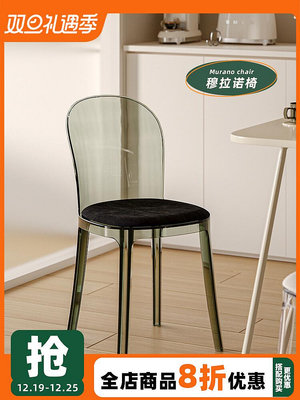 專場:北歐亞克力家用餐椅創意設計師透明椅ins靠背書桌椅化妝凳