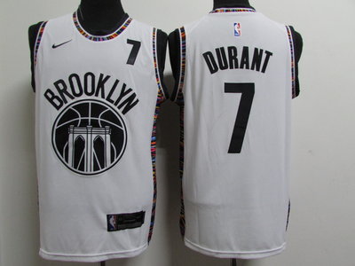 凱文·杜蘭特(Kevin Durant) NBA布魯克林籃網隊 熱轉印款式 2021新款 城市版 球衣 白色 7號
