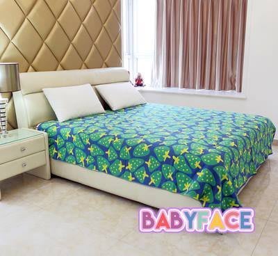 BabyFace【三層紗】紗布料 草莓綠色 成人毛巾被 夏款空調被被單 床單蓋被超舒適(150*200)