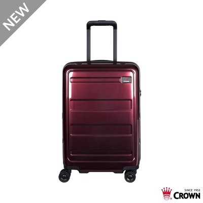 【Chu Mai】CROWN C-F1783 拉鍊拉桿箱 行李箱 旅行箱 商務箱 旅遊箱 旅遊必備 21吋登機箱-棗紅色