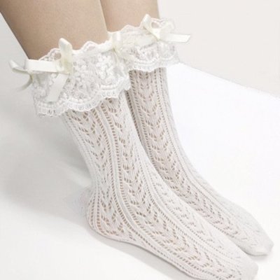 lizlisa LIZ LISA蝴蝶結滾邊蕾絲邊短襪日本LIZ日系粉色日本製.全新