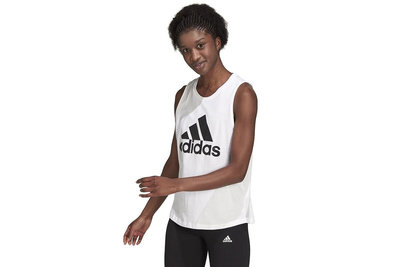 【adidas 愛迪達】女款專業運動 ESSENTIALS 背心 白色 H10199 尺寸:S~L