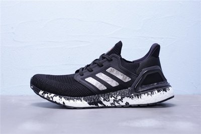 Adidas Ultra Boost 20 針織 黑白潑墨 休閒運動慢跑鞋 男鞋 EF1342