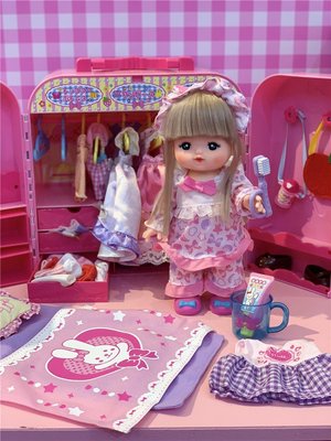 現貨熱銷-娃娃專柜正品日本Mellchan咪露娃娃 會眨眼睛眨眼娃娃頭發可變色套裝