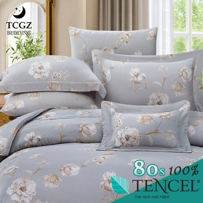 §同床共枕§TENCEL100%80支天絲萊賽爾纖維 雙人5x6.2尺 薄床包舖棉兩用被四件式組-諾爾蘭