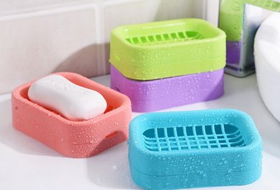 新670巷：雙層瀝水設計格子造型香皂盒肥皂盒衛浴用品 百貨用品【格子肥皂盒-紫色系下標區】