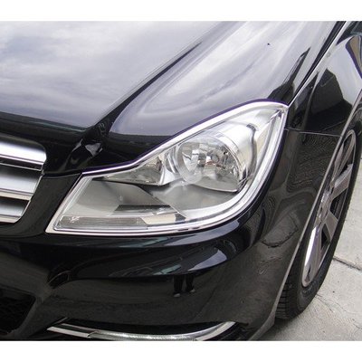 【JR佳睿精品】Benz 賓士 C W204 Coupe 2011-2014 C250 鍍鉻大燈框 電鍍 銀