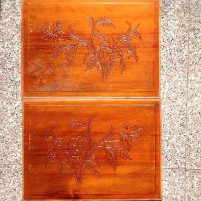 早期閃花檜木板一組 花片 雕花板 肖楠牛樟紅豆杉