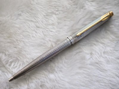 20 1960s 派克 美國製 75平頂純銀原子筆(中古美品)(筆蓋按壓式)(一元起標)
