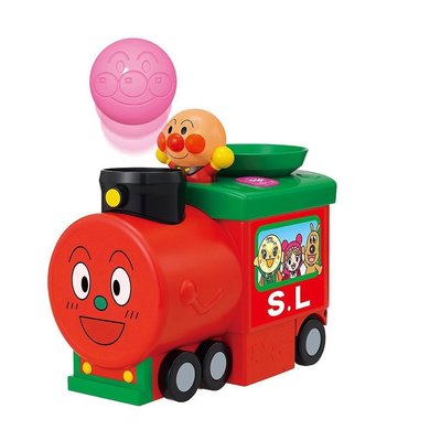 JP購✿4979750795381 火車頭彈球玩具 麵包超人 細菌人 哈密瓜超人 火車投球 火車頭 兒童玩具