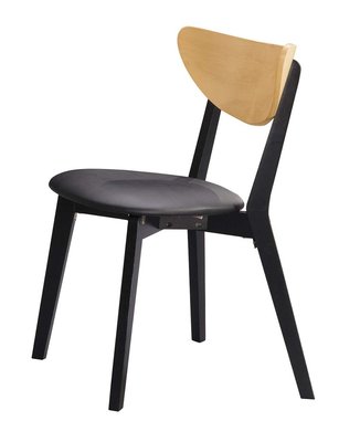 【宏興HOME BRISK】亨利黑腳黑色皮餐椅(黑+原木)，促銷西部主要市區免運費。A414-02《XU新品20》