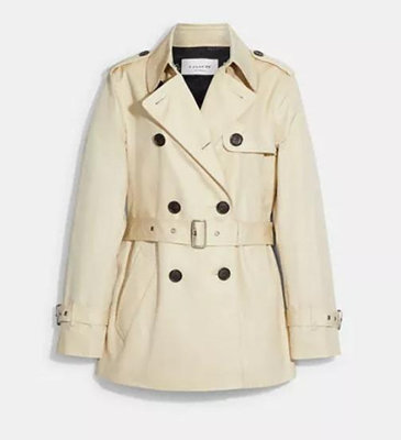 COACH Outlet Solid Short Trench Coat 短風衣外套(全新附吊牌)
