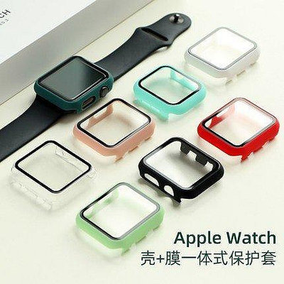 Apple Watch 5代 鋼化玻璃一體手錶保護殼 蘋果手錶磨砂Pzx【飛女洋裝】