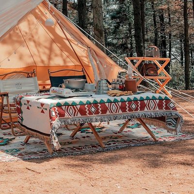 促銷打折 ins民族風野餐墊子戶外地墊帳篷必備露營毯復古披肩毛毯野炊桌布