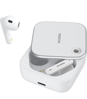 非買不可Nokia E3106 【完全無線耳機 藍牙 5.2】藍牙耳機 ENC降噪 免持通話 最長可播放16小時音樂 65ms低延遲 滑蓋設計 輕量 白色