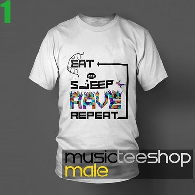 【電音DJ系列】【Eat Sleep Rave Repeat】短袖T恤(4種款式 男生版.女生版皆有) 新款上市專單進貨