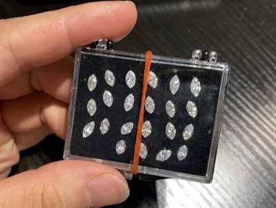 【台北周先生】天然白色鑽石 22顆共7.07克拉 DE-color 乾淨VVS 設計師必備 罕見馬眼切割 頂級配鑽